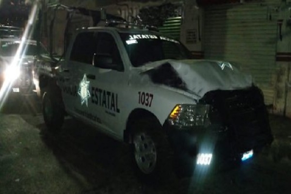 Colisiona patrulla nueva de la policía estatal en La Libertad