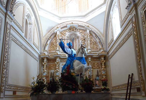Santiago, el patrono de Izúcar de Matamoros, dañado por el sismo es restaurado en CDMX