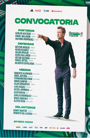 Revelan lista de la Selección Mexicana para enfrentar a EU
