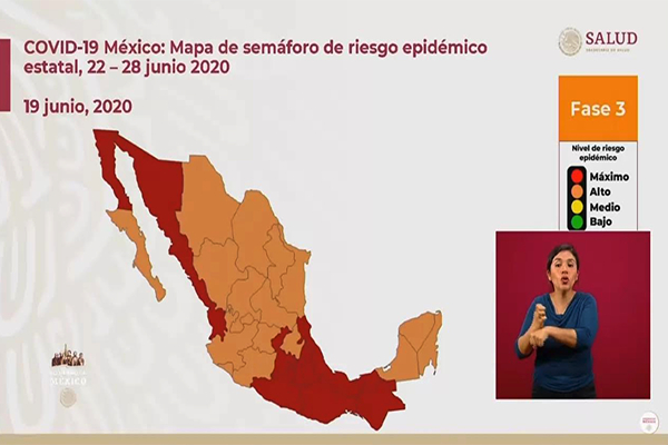 Al menos 15 estados siguen en semáforo rojo del 22 al 29 de junio