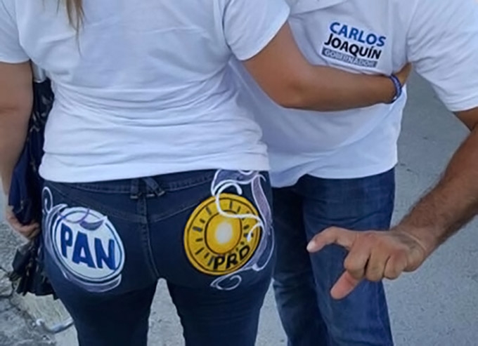 Campaña del PAN y PRD en glúteos de mujer ofende en QRoo