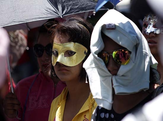 Se manifiestan sexoservidoras en el Centro Histórico de Puebla