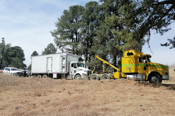 Localizaron predio donde desmantelaban camiones robados en Chiautzingo