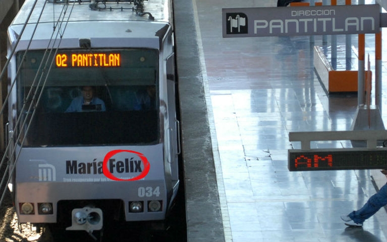 Tren del Metro dedicado a María Félix tiene error ortográfico