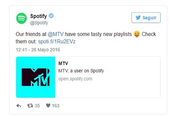 Twitter te dejará escuchar canciones de Spotify en tu ‘timeline’
