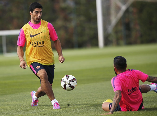 Luis Suárez ya entrenó con el Barcelona