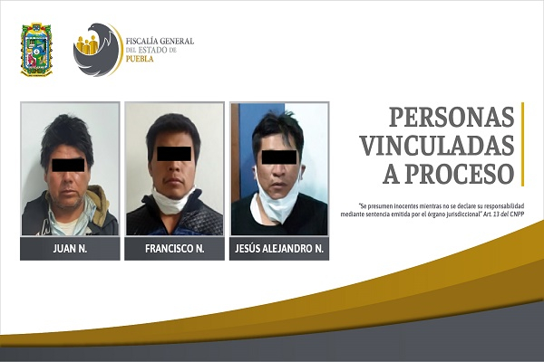 Tres hombres enfrentan proceso judicial por violencia familiar en Puebla