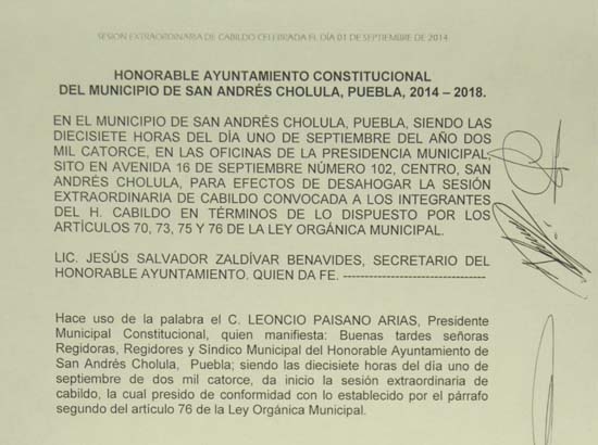 Cabildo de San Andrés Cholula ratifica expropiación para Parque de las 7 Culturas