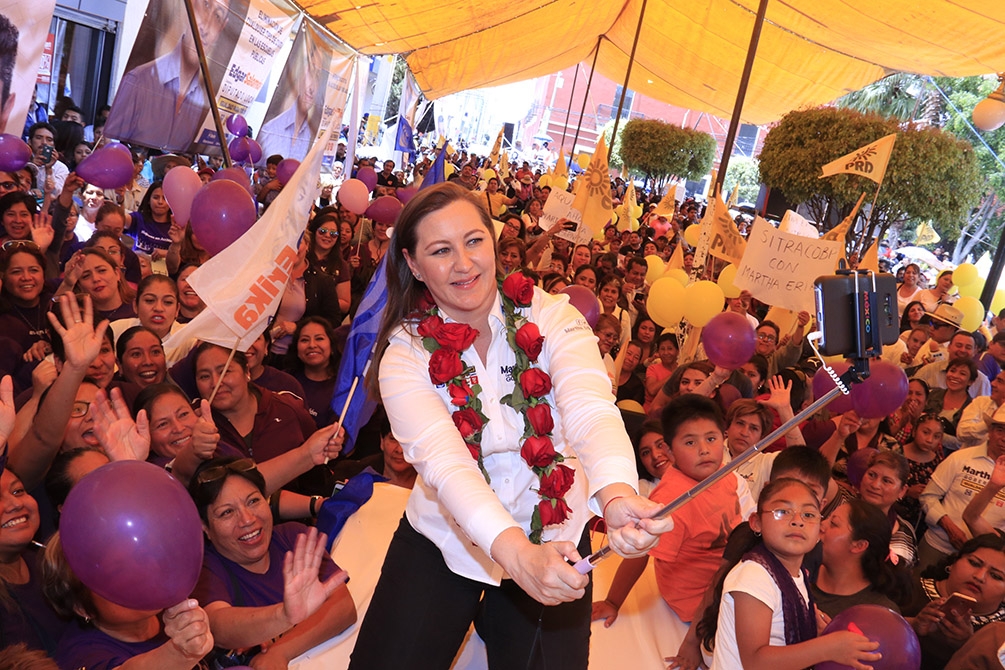Martha Erika celebra operativo en Texmelucan