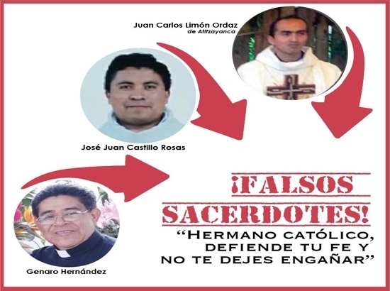 Arquidiócesis de Puebla denuncia a tres falsos sacerdotes