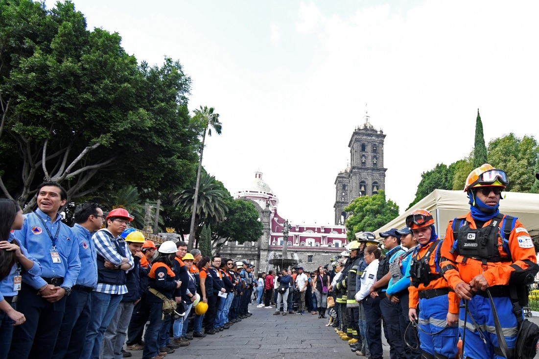 8 mil 500 oficinas, escuelas y hospitales participaron en megasimulacro en Puebla