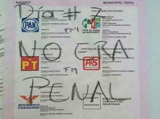 “No era penal”, escriben en boletas electorales de Coahuila