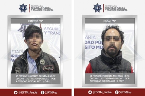 Asaltantes de negocios fueron asegurados en Xonaca