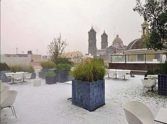 Granizada en Puebla