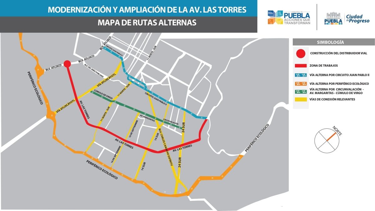Rutas alternas por ampliación y modernización de avenida Las Torres