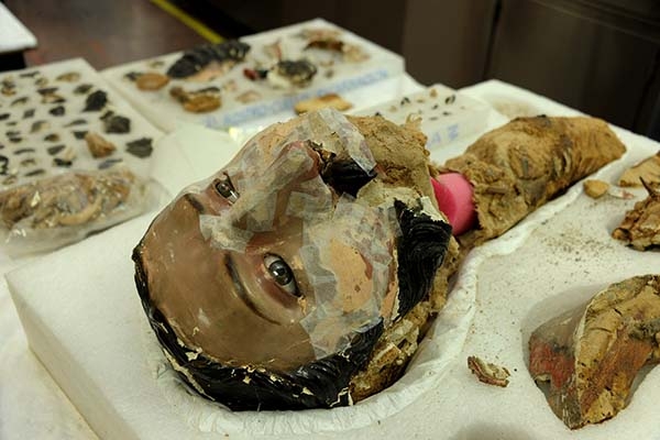 Avanza restauración de la imagen de Santiago Apóstol de Izúcar de Matamoros, afectada por el sismo