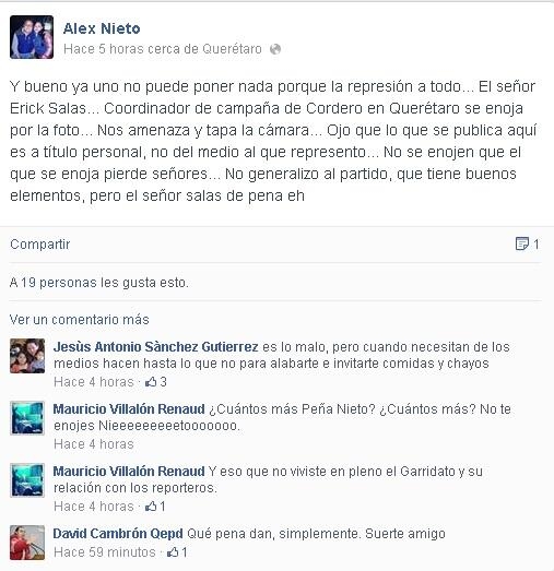 Equipo de Cordero agrede a reportero que tomó fotos de su evento vacío