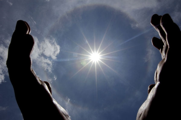 Halo solar sorprende a los poblanos este fin de semana