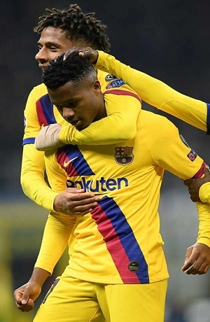 Barcelona ganó 2-1 con anotación de Ansu Fati; el goleador más joven en la historia de la UCL