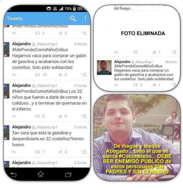 Se burla en Twitter de muerte de niños en Colombia y casi lo linchan