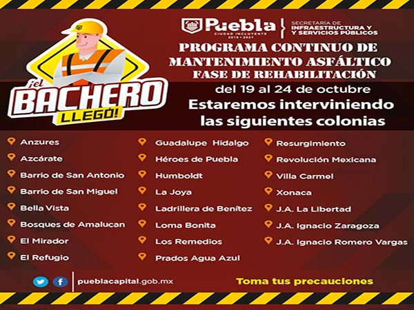 Ayuntamiento de Puebla refuerza el programa “El Bachero”