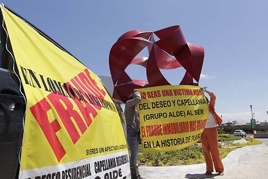 Protestan contra fraude inmobiliario en Angelópolis