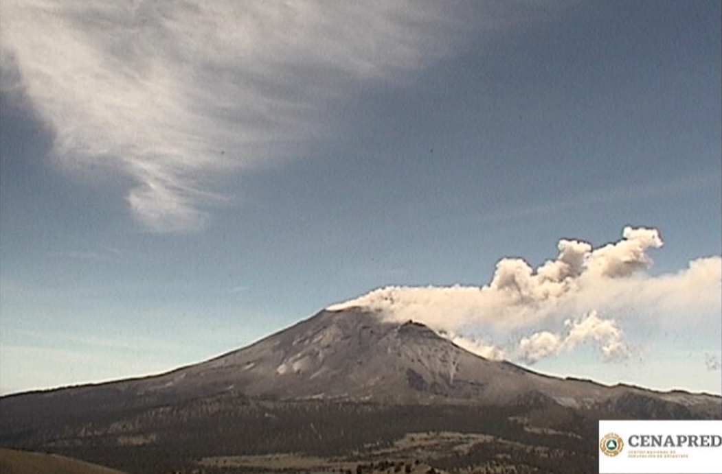 Actividad moderada registra el Popocatépetl