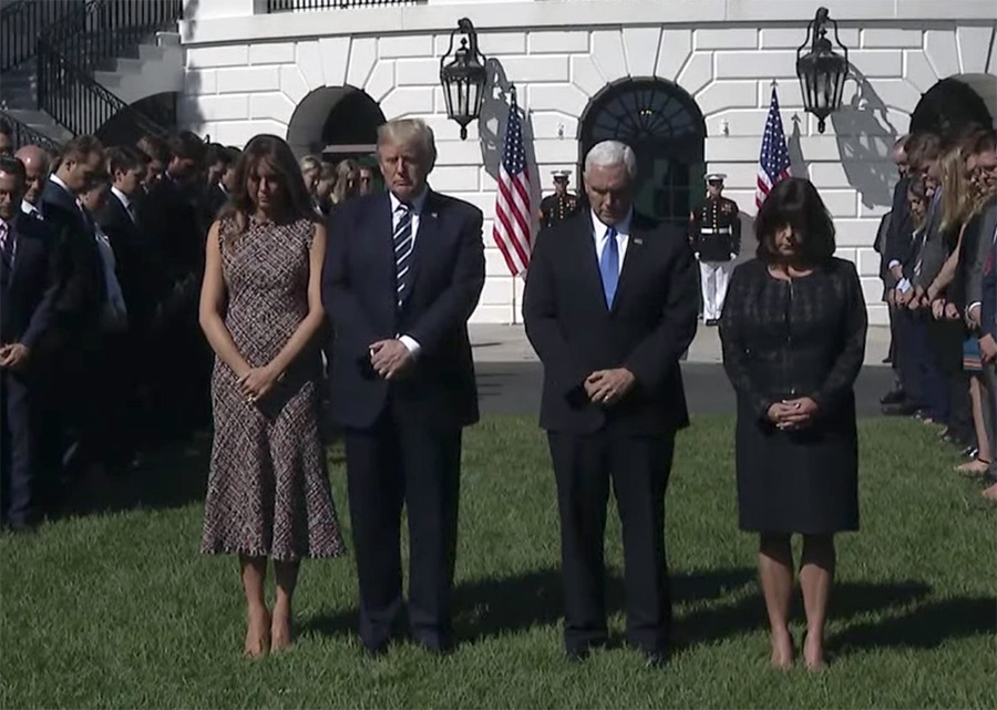 Trump guarda minuto de silencio por víctimas en Las Vegas