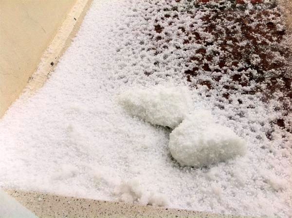 FOTOS: Enormes granizos cubren de blanco a Libres, Puebla