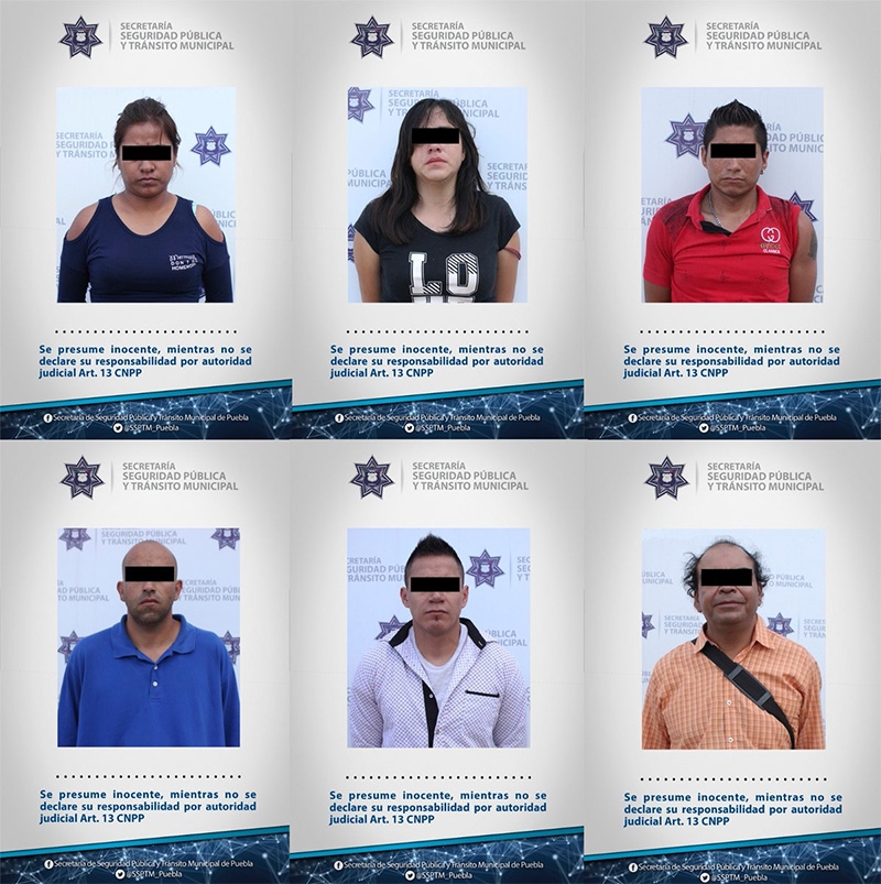 Caen 2 mujeres y 4 hombres que asaltaban en el transporte público de Puebla