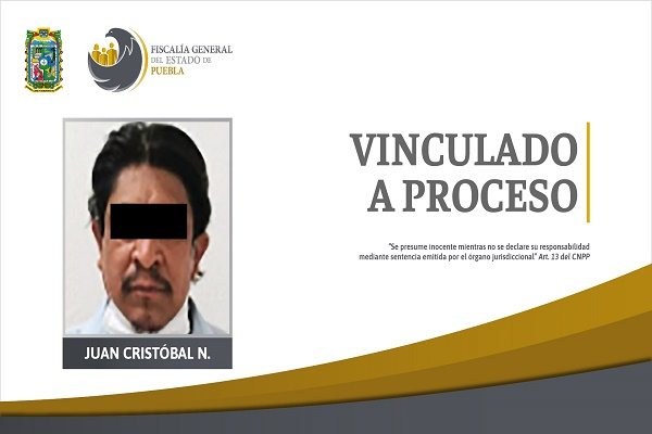 Sujeto es vinculado a proceso por violar a su hijastra de 12 años en Puebla