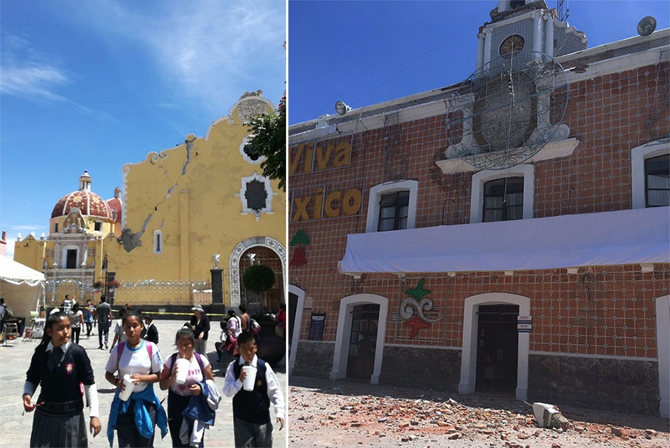 FOTOS: Se derrumban edificios coloniales en el centro de Atlixco, Puebla