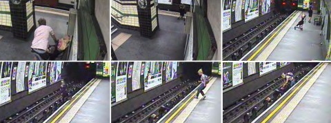 VIDEO: Viento arrojó carreola con bebé al metro de Londres