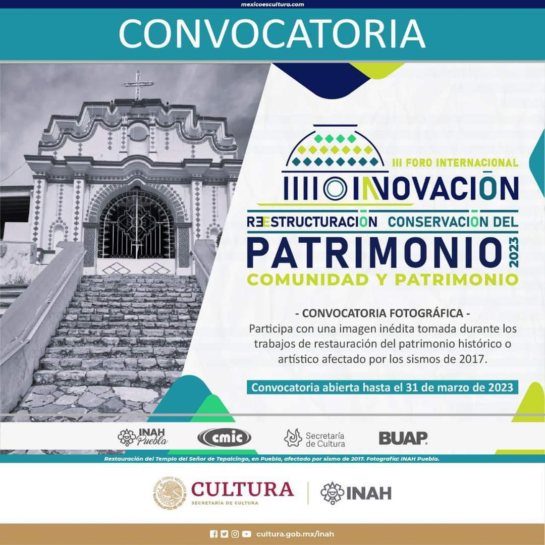 Abren concurso fotográfico sobre las labores de restauración de los sismos del 2017