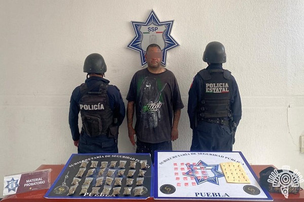 Por segunda ocasión, policía estatal asegura al “Brux” por narcomenudeo en Puebla