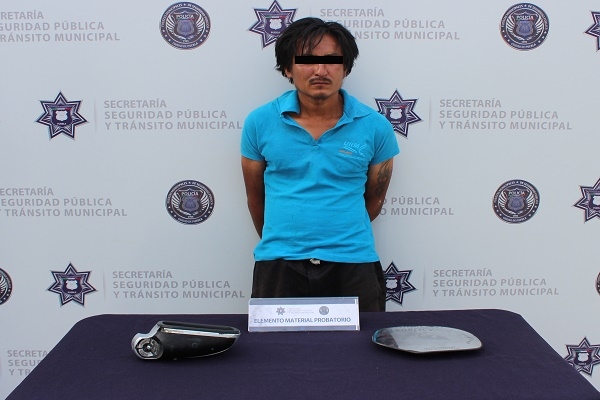Ladrón de autopartes fue capturado en la colonia Huexotitla