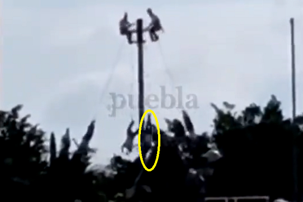 VIDEO: Cae “volador” mientras realizaba ritual en Huaquechula