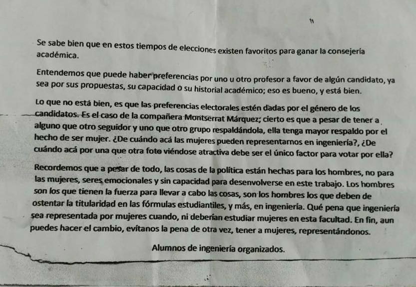 Critican campaña misógina contra alumnas de Ingeniería en la BUAP