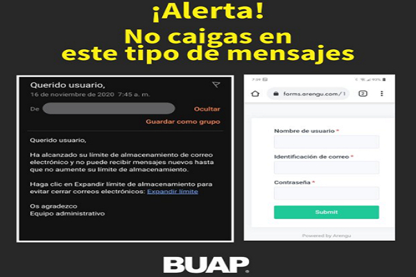 BUAP reporta suplantaciones de identidad en correos institucionales