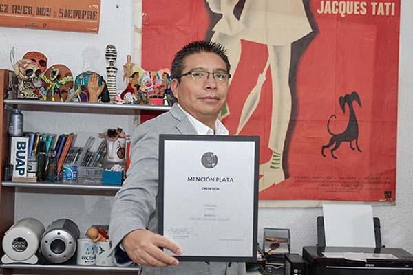 Académico de la BUAP obtuvo mención de plata del Premio a! Diseño 2019