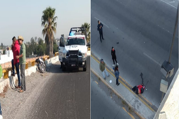 Motociclista cae de un puente del Periférico de Puebla