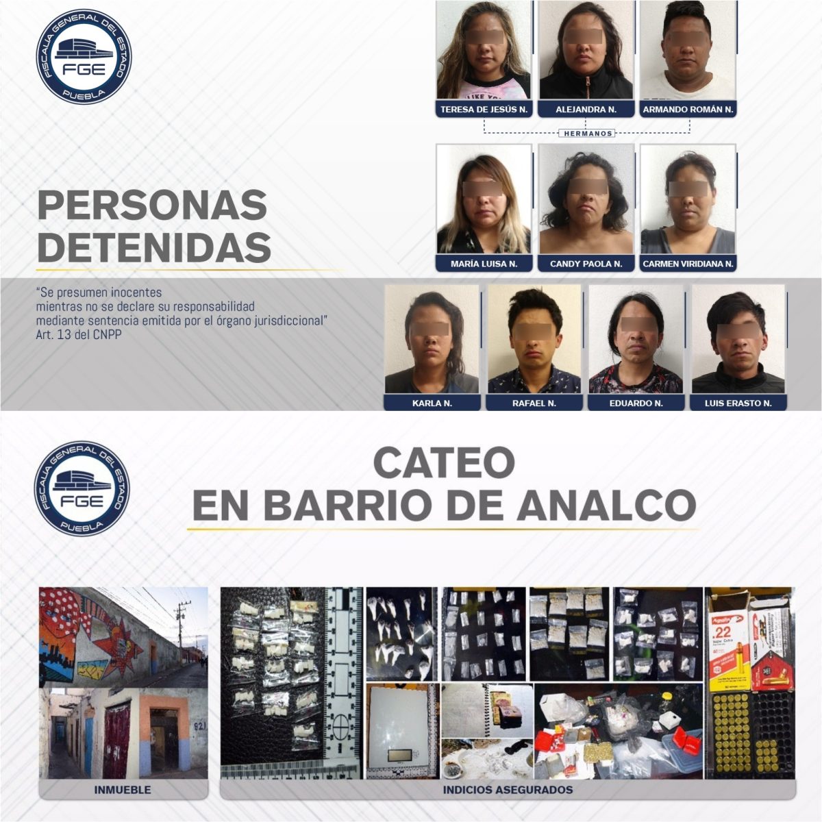 Son 10 detenidos en vecindad de La Mafia de Analco con más de 160 dosis de drogas