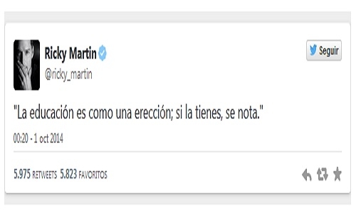 Ricky Martin compara la educación con una erección