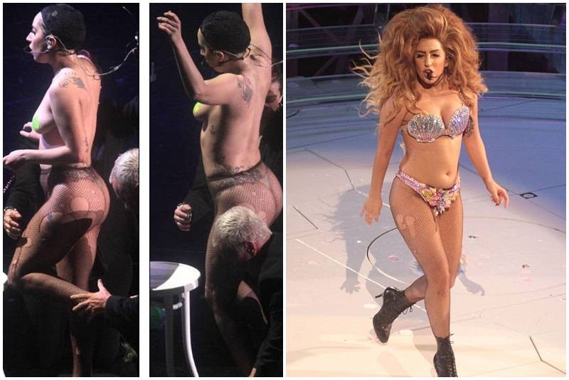 Lady Gaga se desnudó en pleno concierto en NY