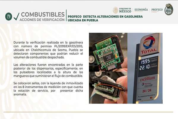 Profeco clausura gasolinera de morenovallista por vender litros incompletos