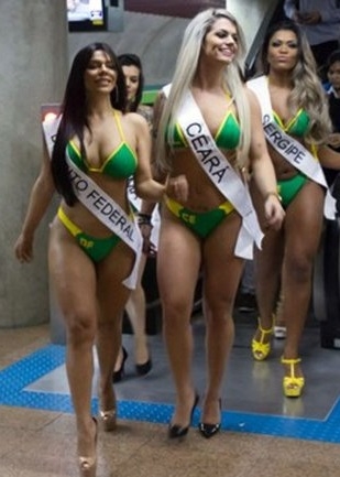 FOTOS: Candidatas a Miss Bumbum, el mejor trasero de Brasil, viajaron en Metro