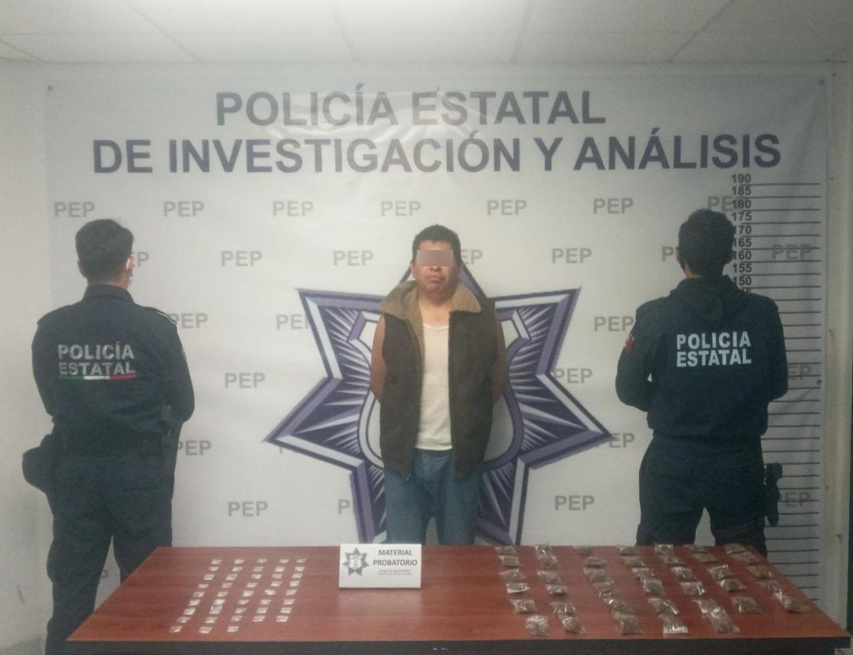 Cómplice del “Croquis” es detenido con 80 dosis de droga en Puebla