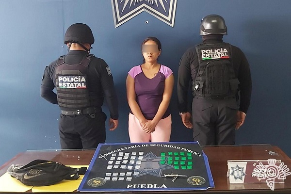 Integrante de “Los Gari” es asegurada con 47 dosis de droga en Puebla