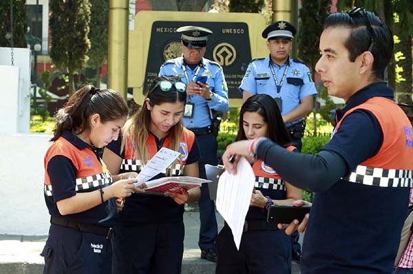 Simulacro de sismo en el Centro Histórico de Puebla, este 19 de septiembre