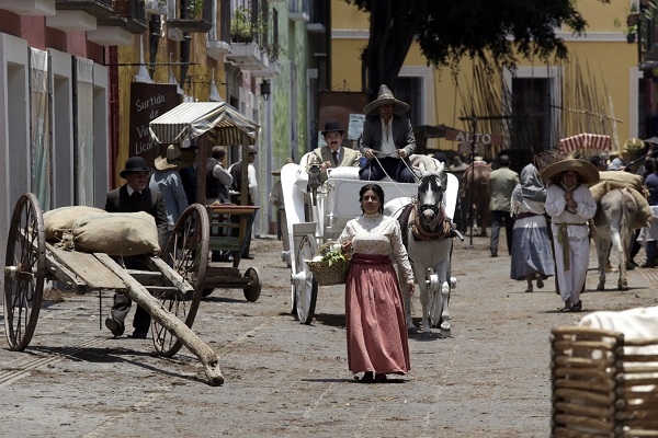 FOTOS: Graban serie La Bandida en el centro de Puebla